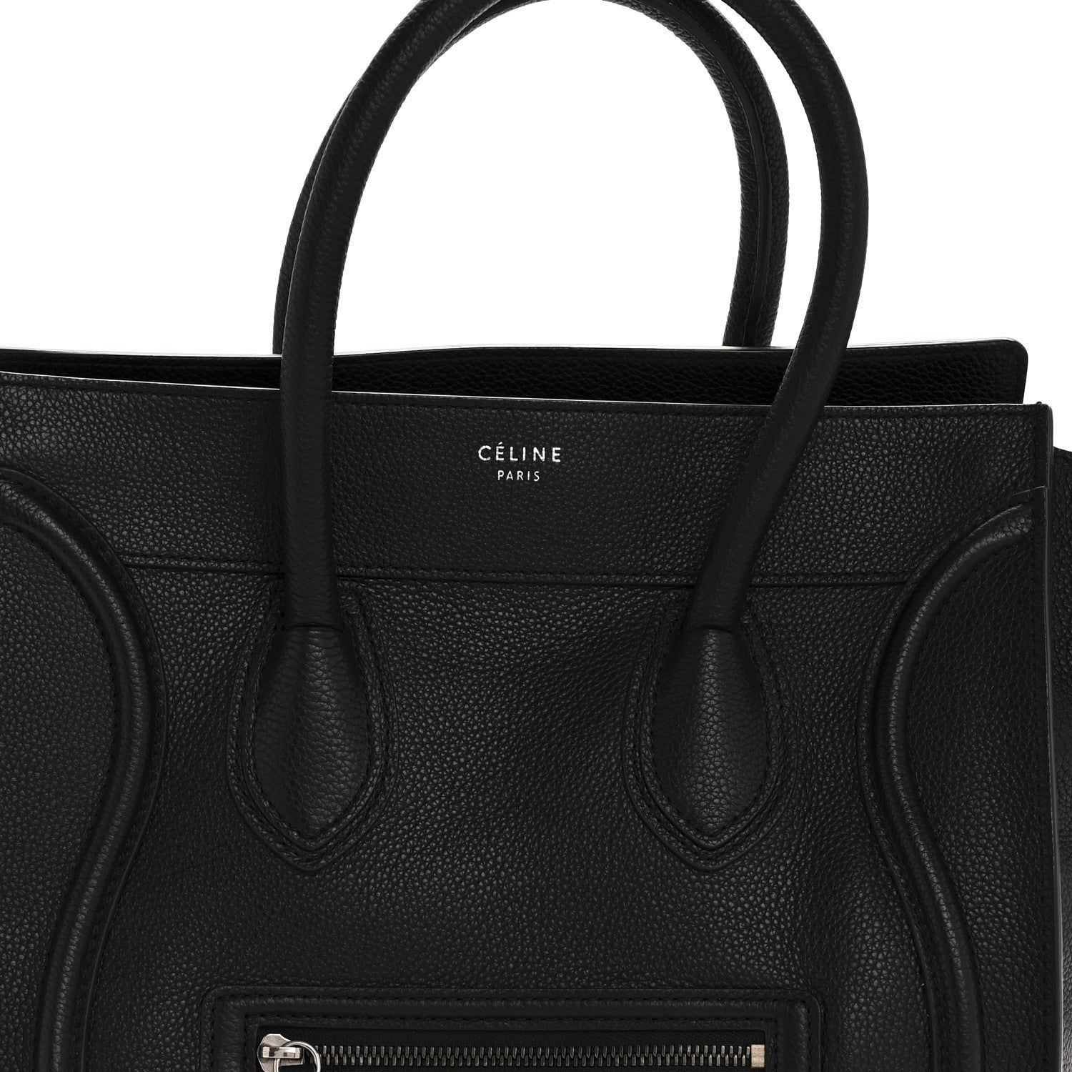 Celine Drummed Calfskin Mini Luggage Black 8 of 11