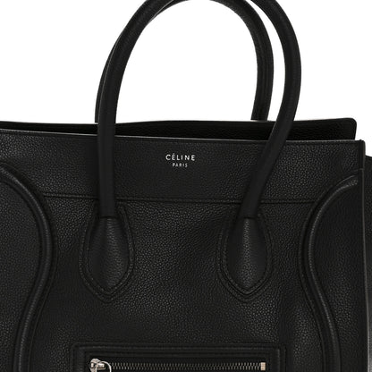 Celine Drummed Calfskin Mini Luggage Black 8 of 11