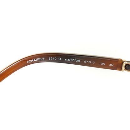 Chanel Acetate Metal Lambskin Chain Square Sunglasses 5210-Q Brown 3 of 5