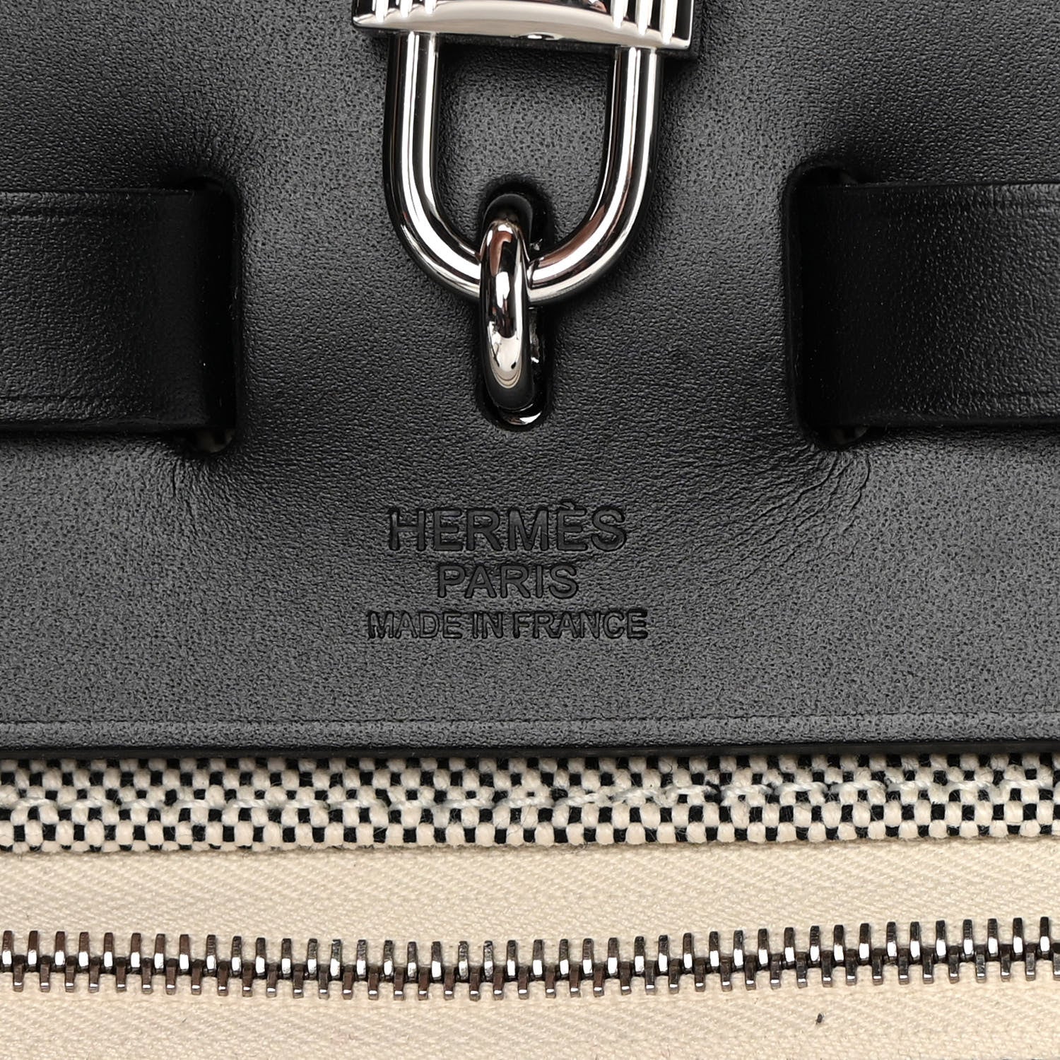 Hermes Vache Hunter Toile H Pegase Pop Herbag Zip Retourne 31 PM Bleu Indigo Ecru Black 7 of 13