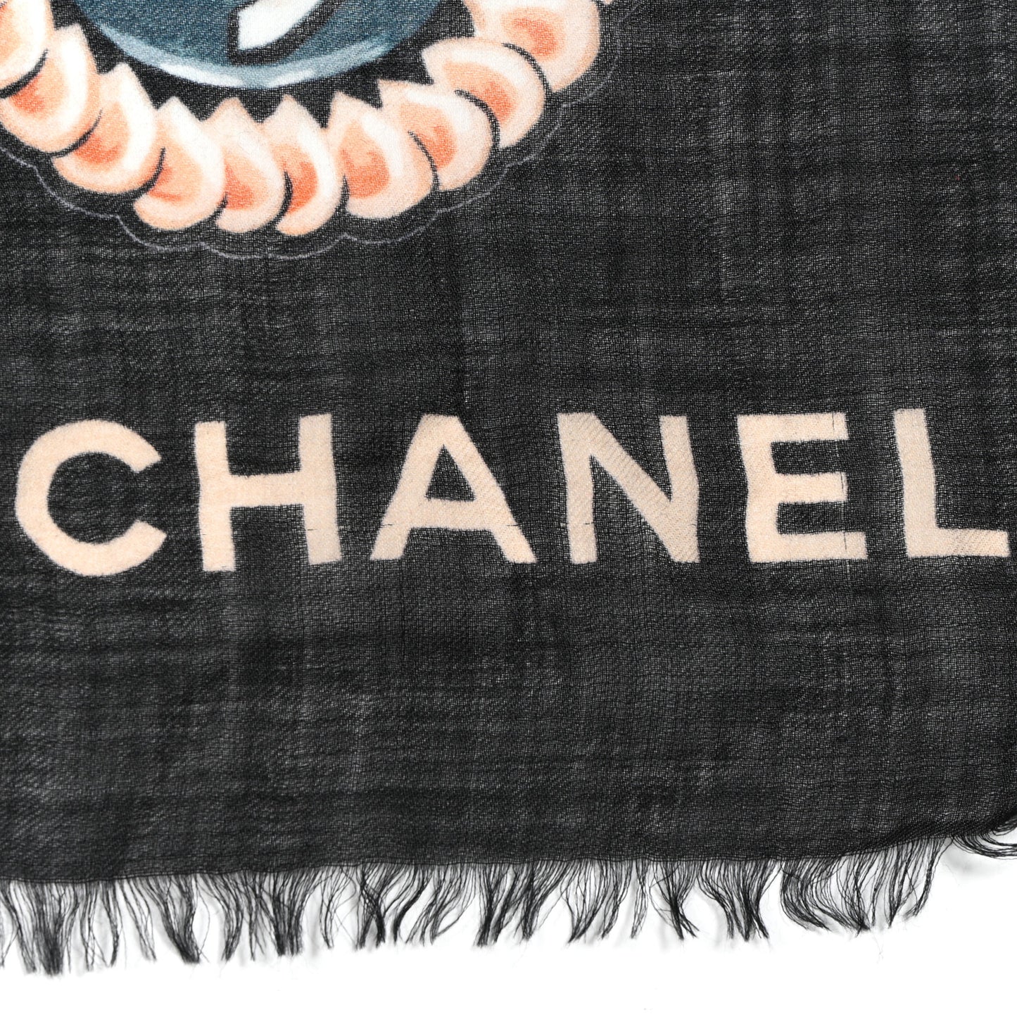 Cashmere Fringe Scarf Black