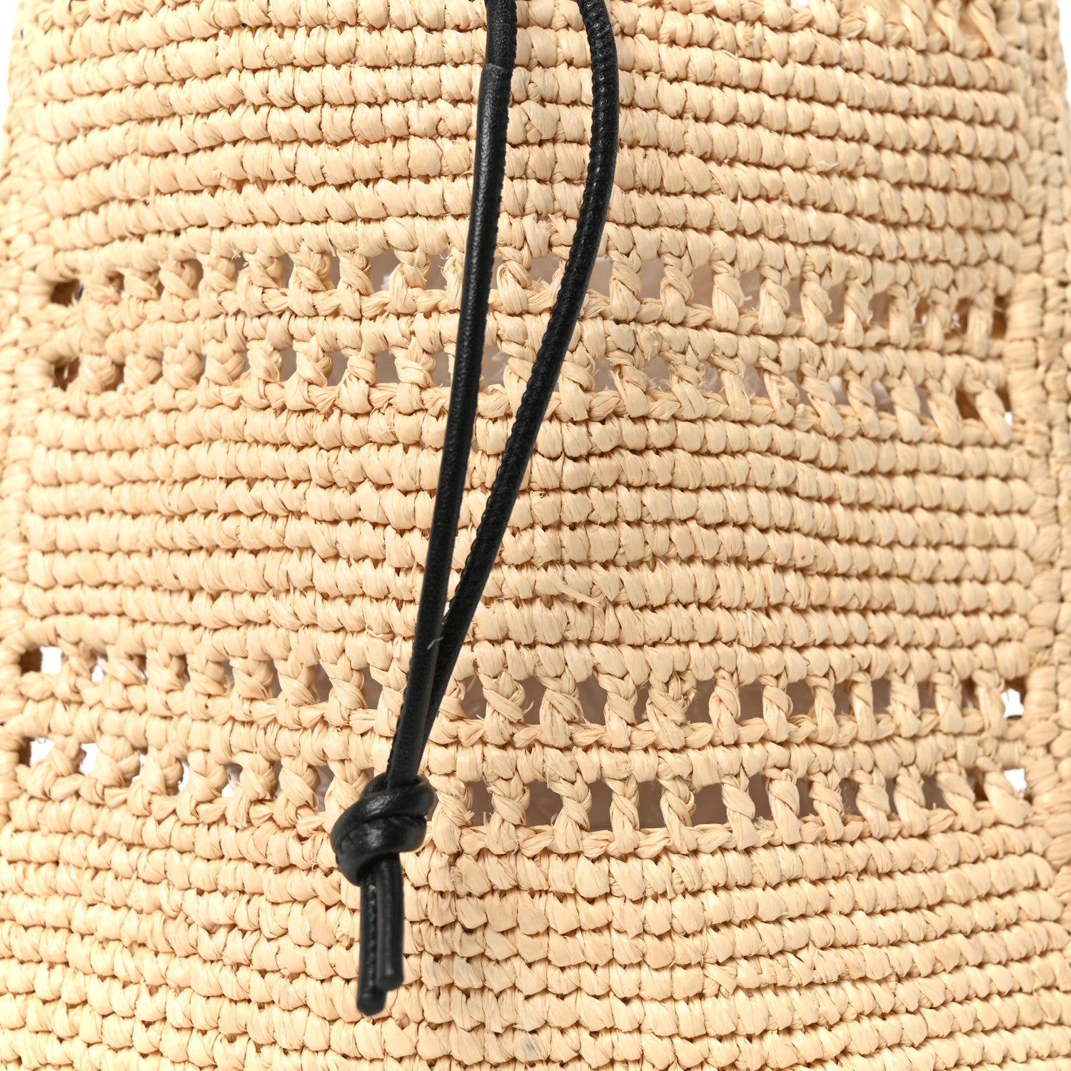 Loewe Raffia Logo Drawstring Pocket Crossbody Natural Black 8 of 10