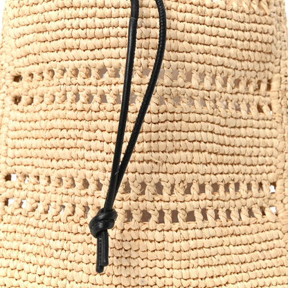 Loewe Raffia Logo Drawstring Pocket Crossbody Natural Black 8 of 10