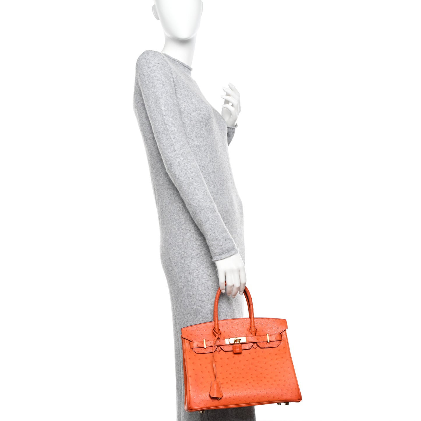 Ostrich Birkin 30 Orange