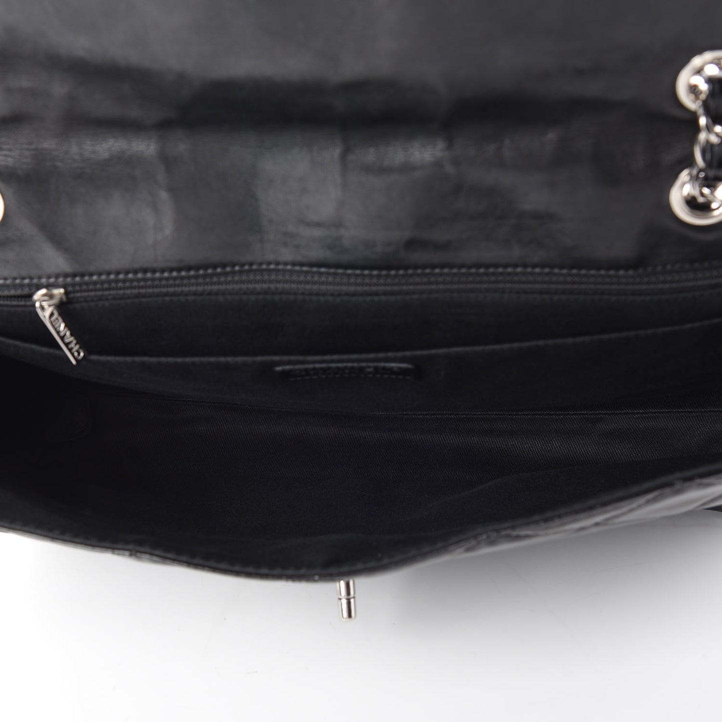 Vinyl Quilted In the Business Flap Bag Black