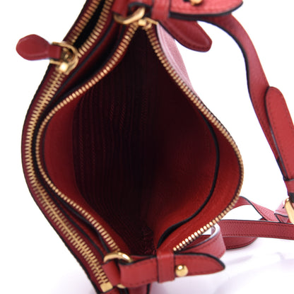 Prada Vitello Phenix Double Zip Crossbody Bag Scarlatto 5 of 13