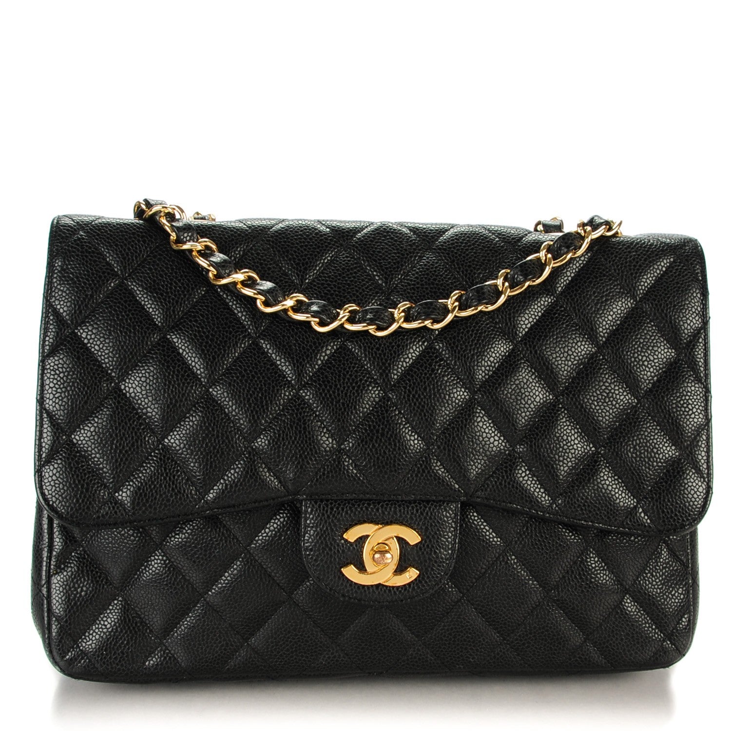 Chanel Caviar Quilted Jumbo Single Flap Black 1 of 8