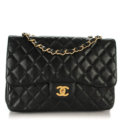 Chanel Caviar Quilted Jumbo Single Flap Black 1 of 8