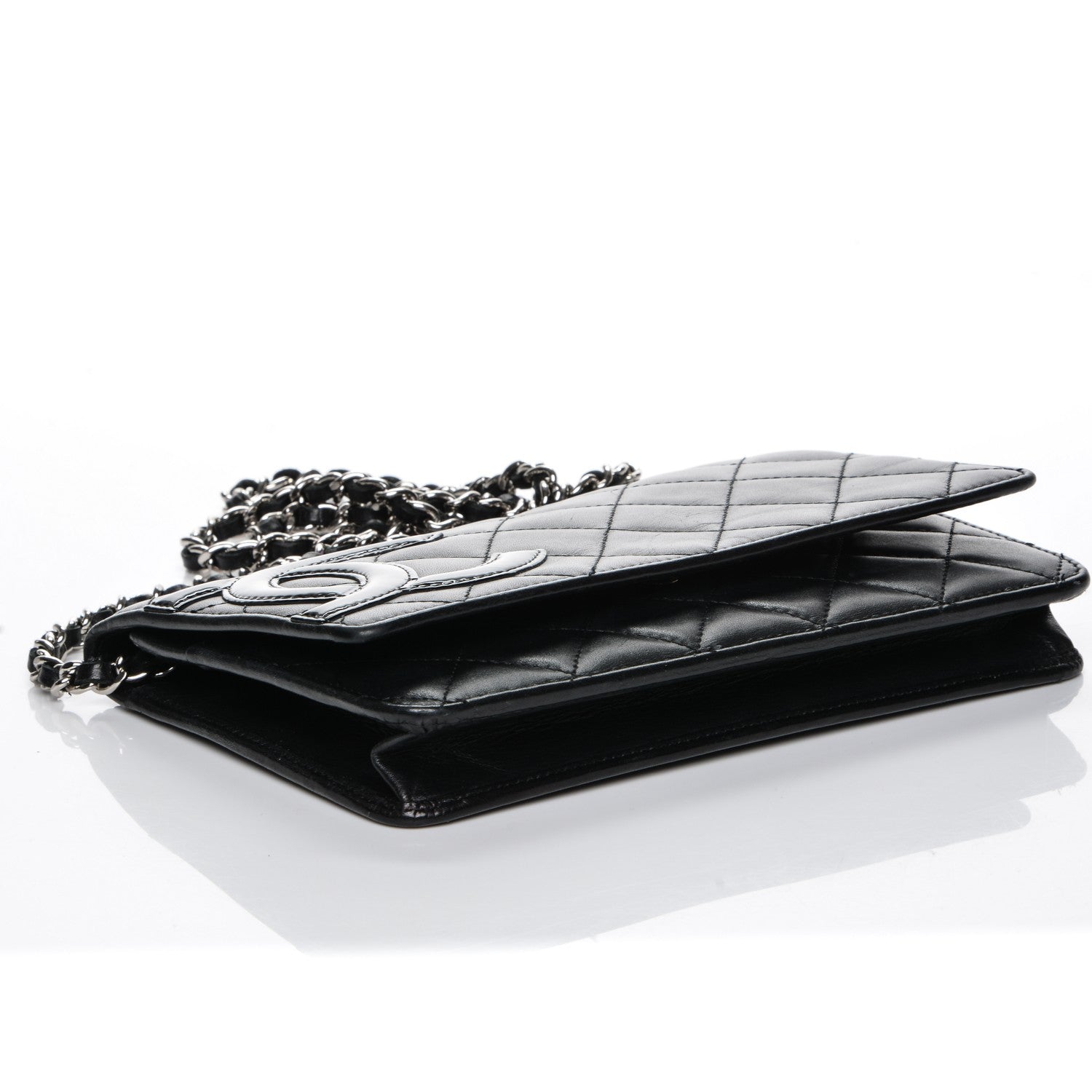 Chanel Calfskin Quilted Cambon Wallet On Chain WOC Black 4 of 8