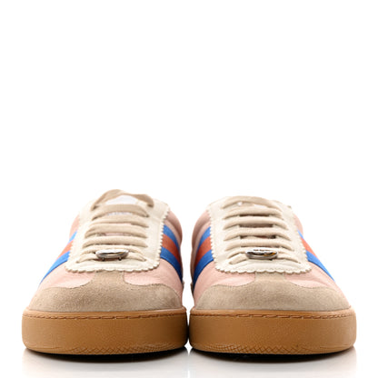 Gucci Calfskin Suede Web Mens G74 Sneakers 8.5 Oatmeal Soft Rose 2 of 9