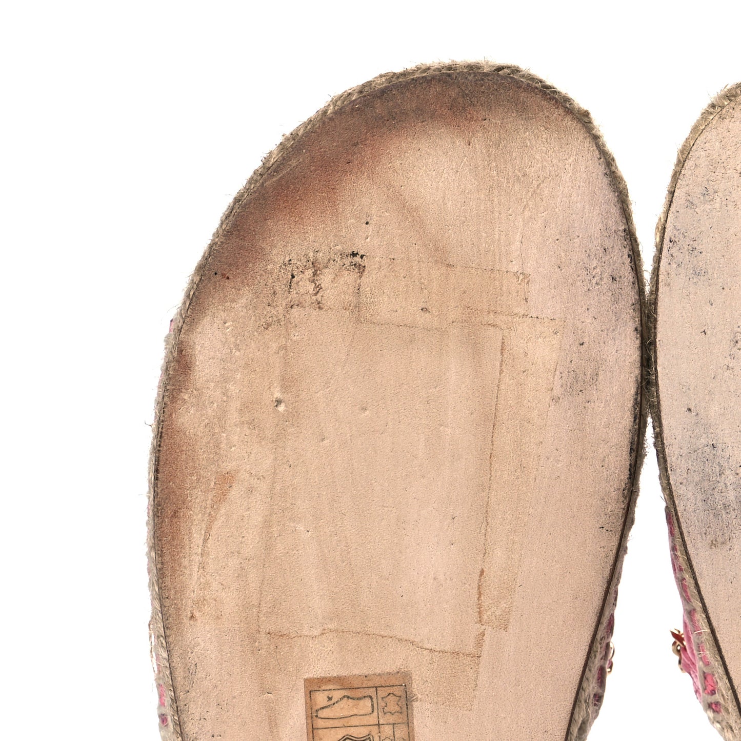 Lambskin Quilted CC Espadrille Slip On Sandals 39 Pink