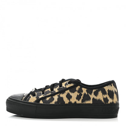 Christian Dior Cotton Mizza Embroidered Walk'N'Dior Low Top Sneakers 38 Natural Black 1 of 8