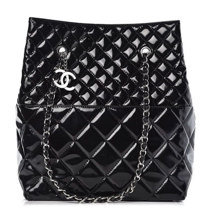 Chanel Vinyl Quilted In The Business North South Tote Black 1 of 11