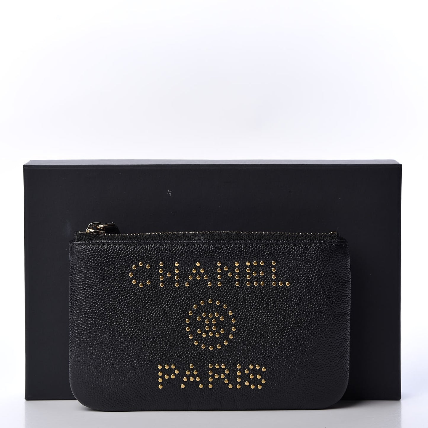 Caviar Studded Deauville Cosmetic Pouch Black
