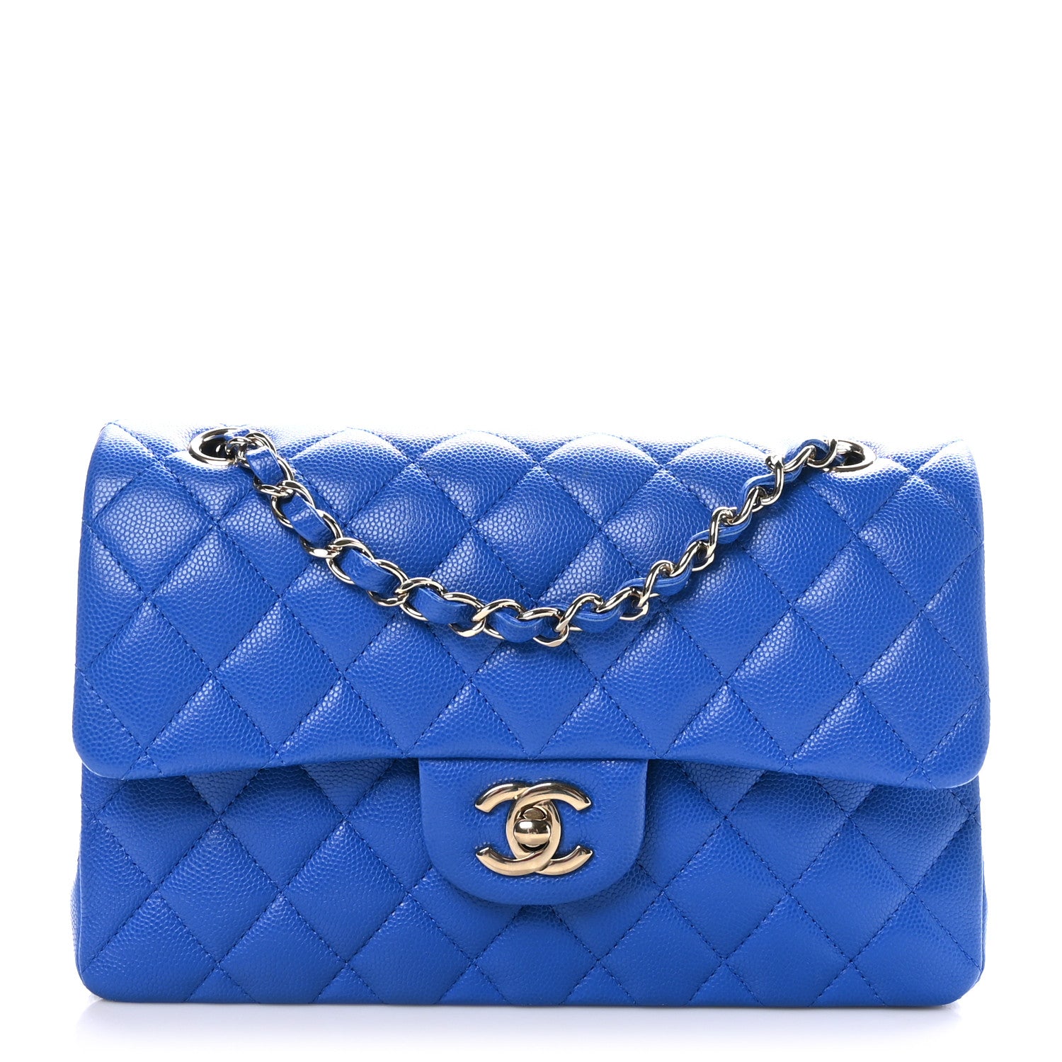 Chanel Caviar Quilted Small Double Flap Blue 1 of 10