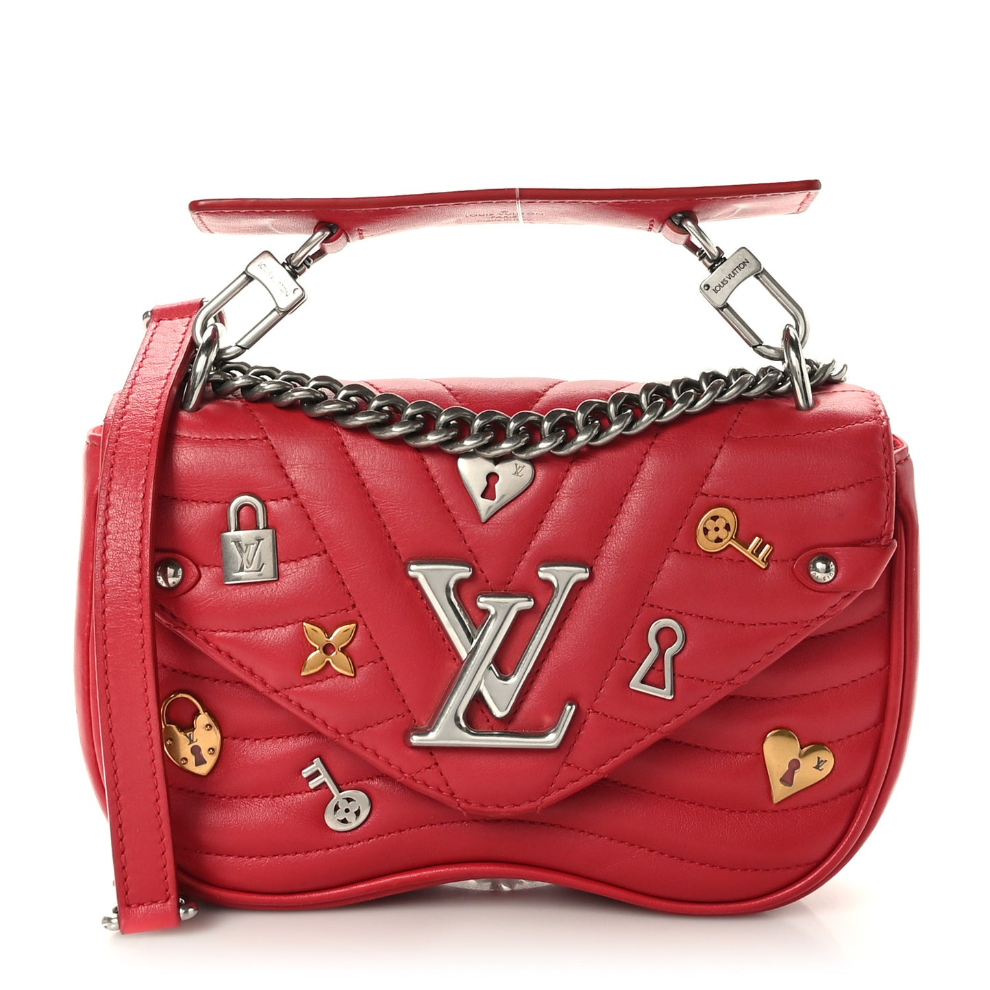 Calfskin Love Lock New Wave Chain PM Scarlet