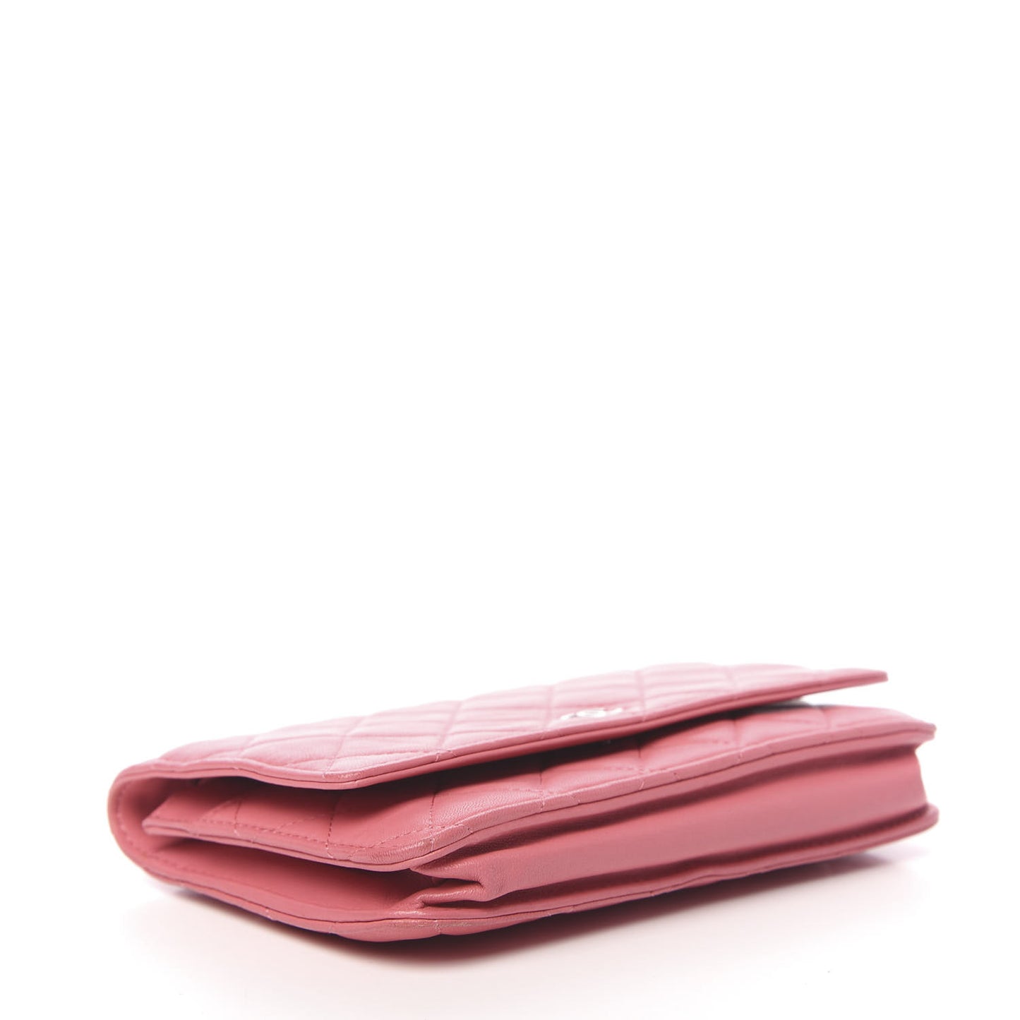 Lambskin Quilted Wallet On Chain WOC Pink