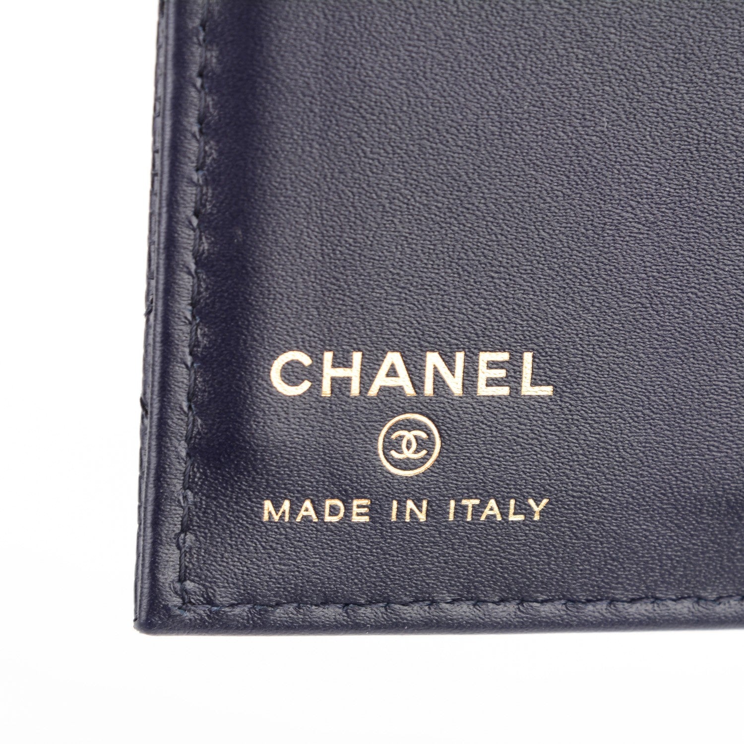 Chanel Caviar Quilted Card Holder Wallet Dark Blue 6 of 7