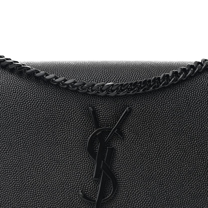 Saint Laurent Grain De Poudre Small Monogram Monochrome Kate Satchel Black 8 of 11
