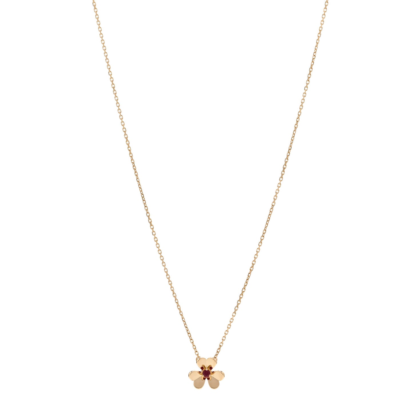18K Yellow Gold Ruby Mini Frivole Pendant Necklace