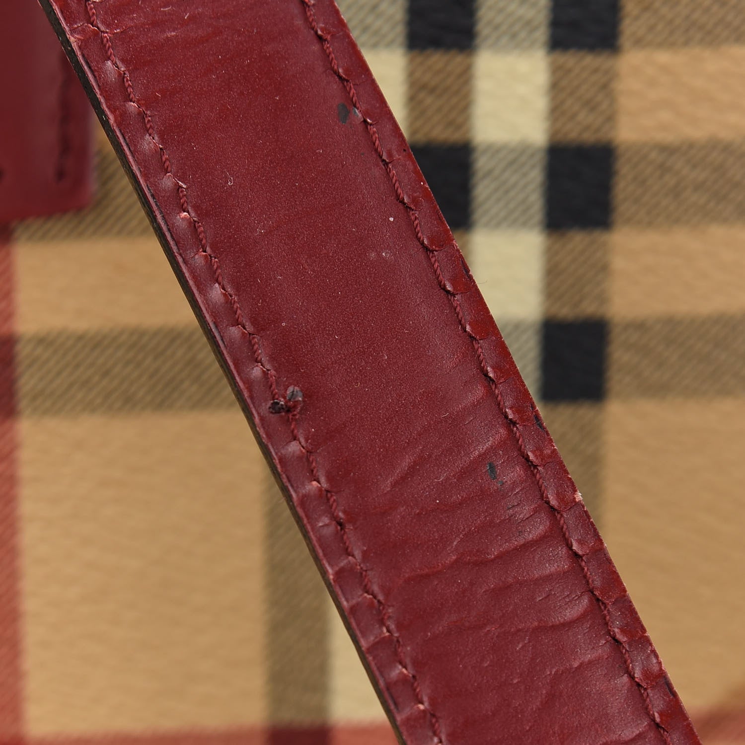 Burberry Haymarket Check Tote Red 9 of 13