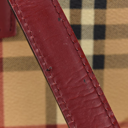 Burberry Haymarket Check Tote Red 9 of 13