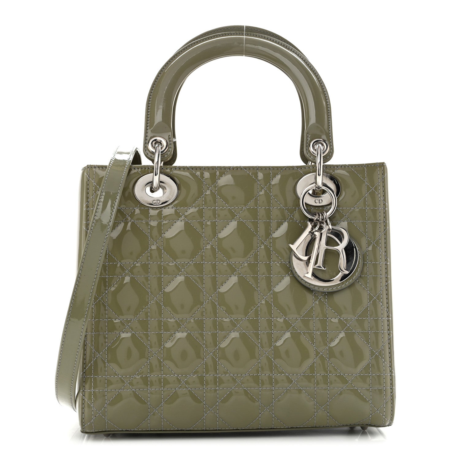 Christian Dior Patent Cannage Medium Lady Dior Grey 1 of 13