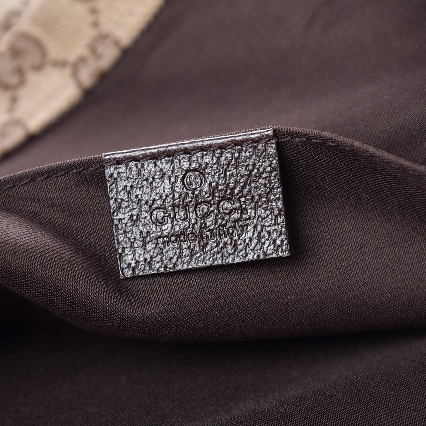 GG Monogram Medium Web Handle Vertical Tote Dark Brown