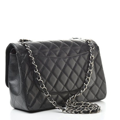 Chanel Caviar Quilted Jumbo Double Flap Black 3 of 17