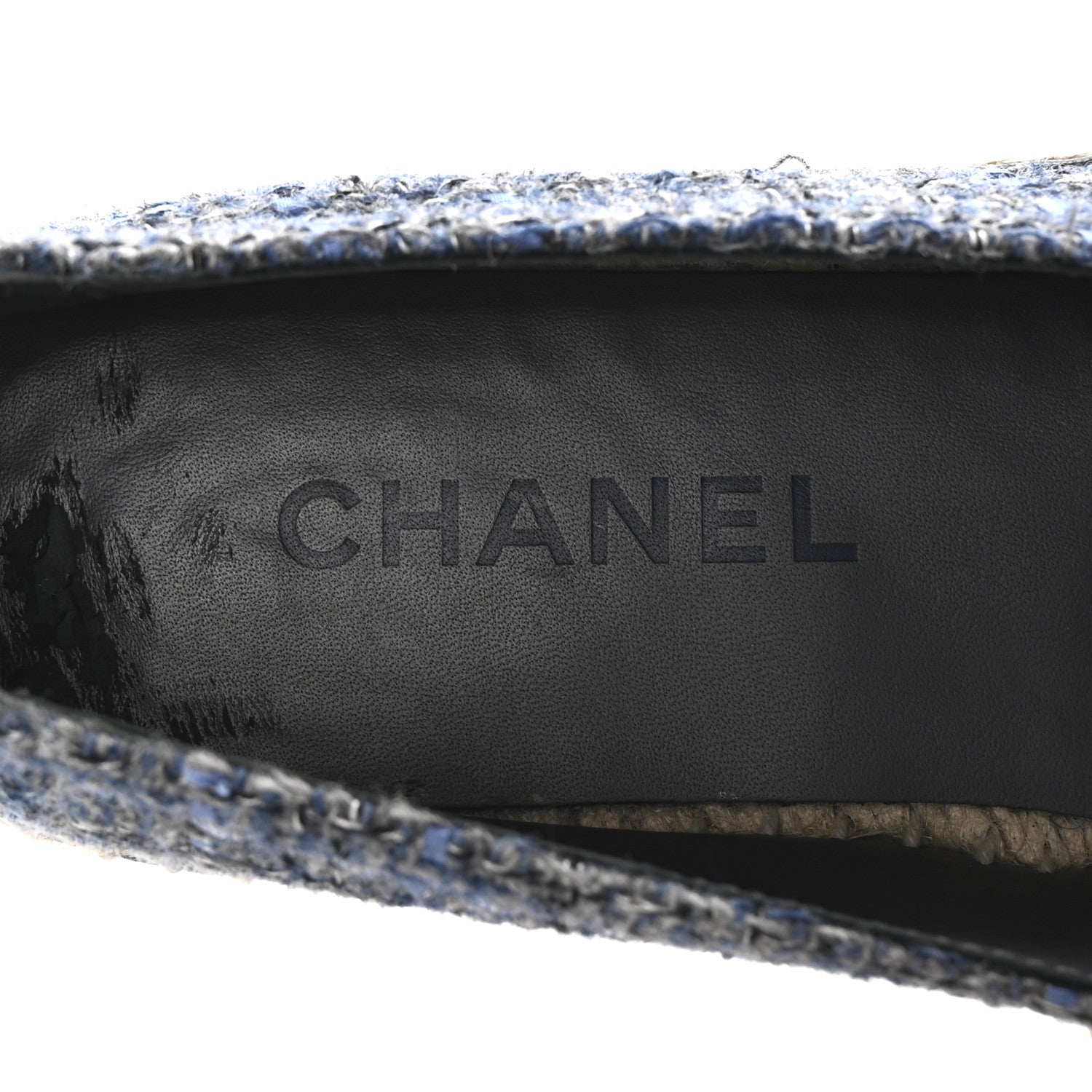 Chanel Tweed Lambskin CC Espadrilles 40 Blue Grey 8 of 10