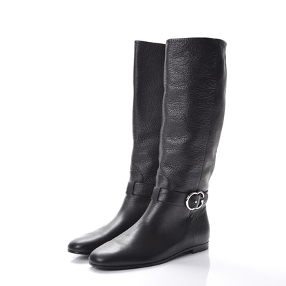 Gucci Calfskin Interlocking G Sachalin Riding Boots 41 Black 3 of 10