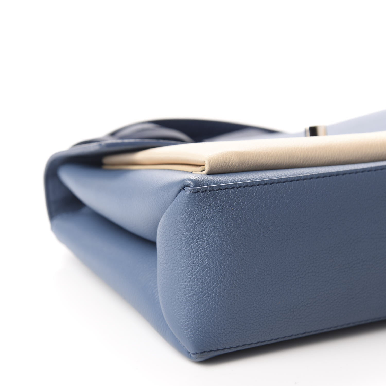 Louis Vuitton Soft Calfskin My Lockme Top Handle Blue Jean Creme 5 of 9