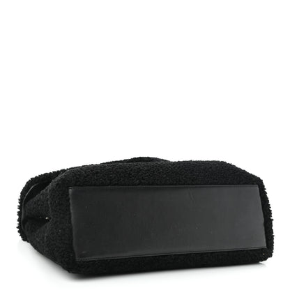 Saint Laurent Shearling Monogram Medium Loulou Shoulder Bag Black 4 of 11