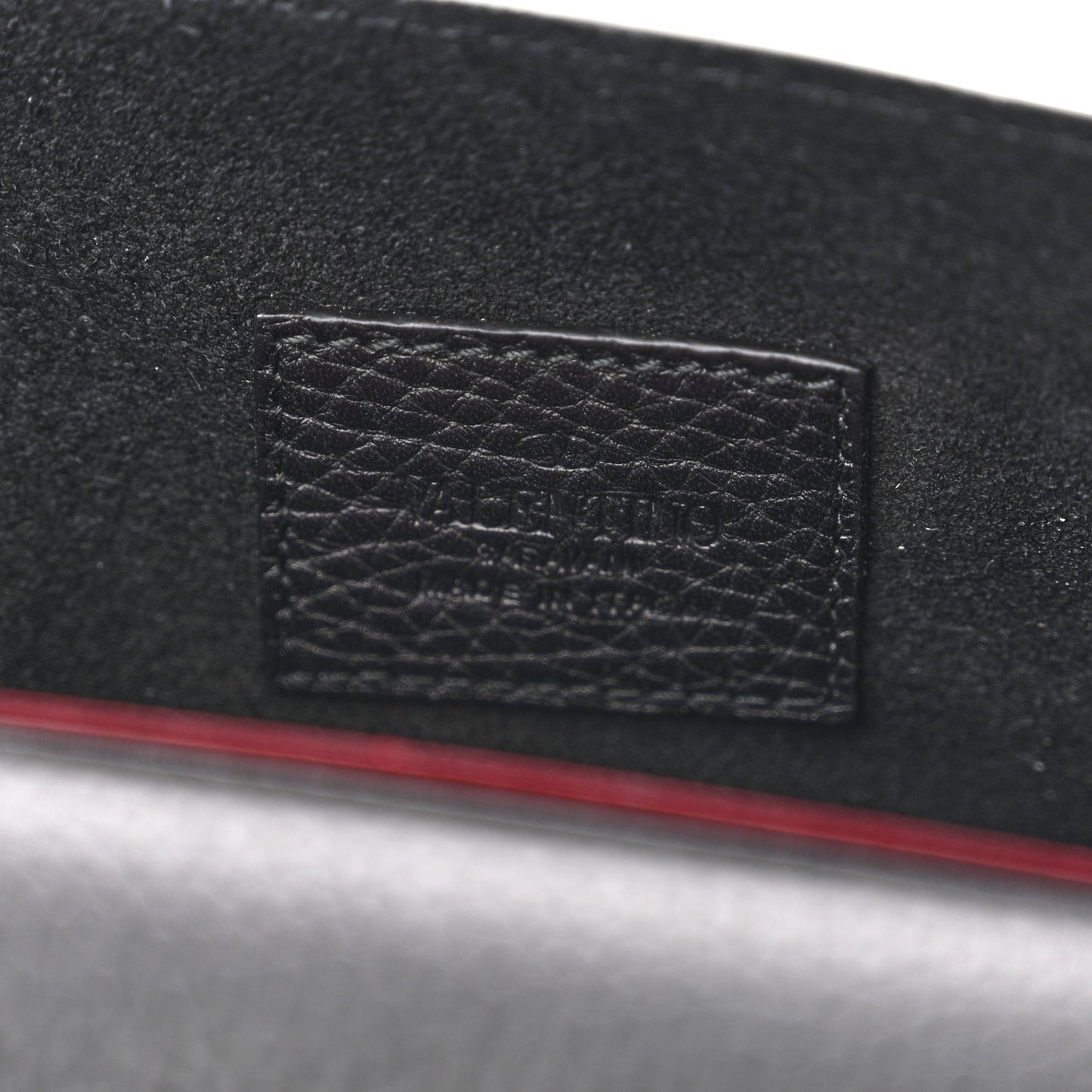 Pebbled Calfskin Rockstud Envelope Wallet on Chain Black