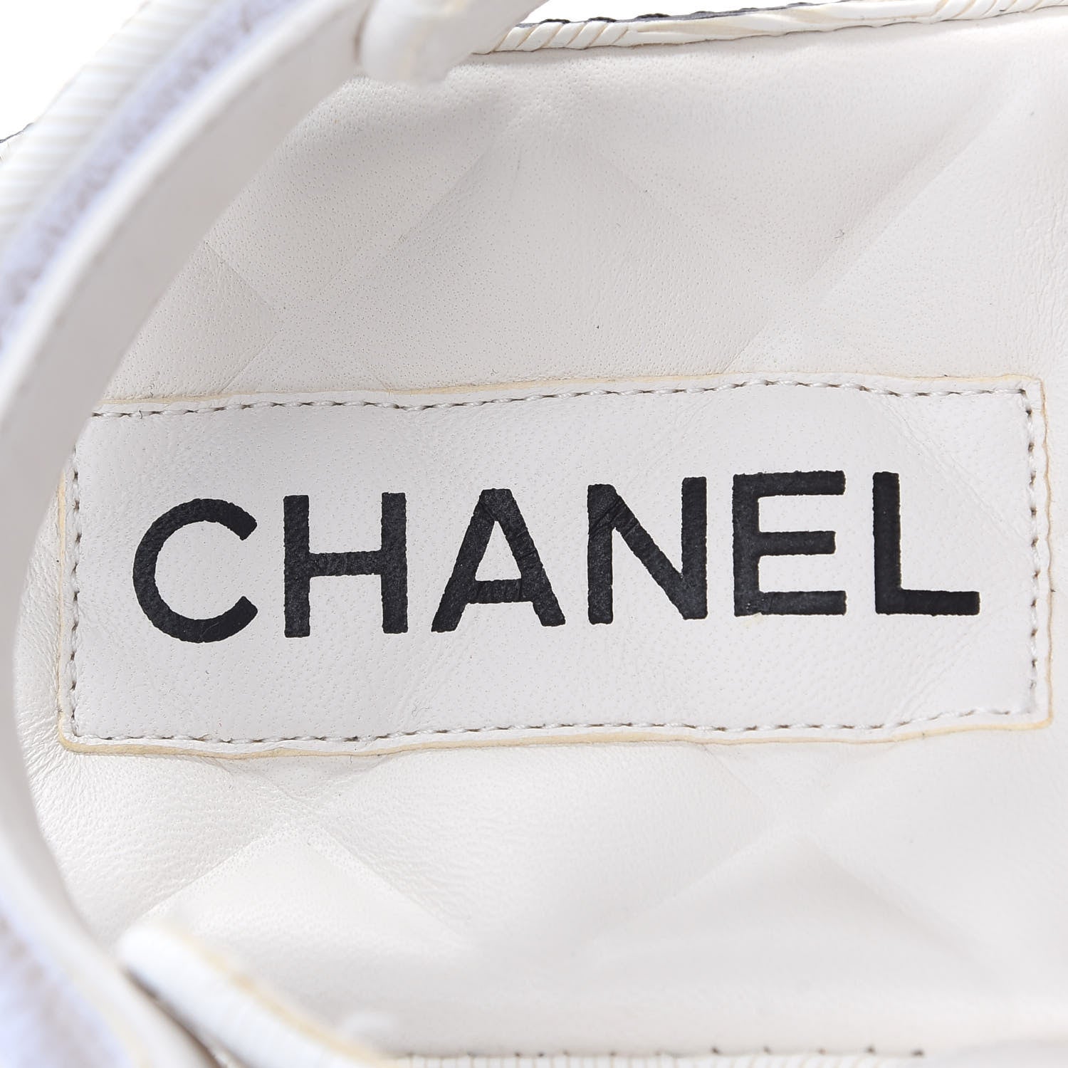 Chanel Printed Calfskin Velcro Dad Sandals 40 White Black 7 of 8