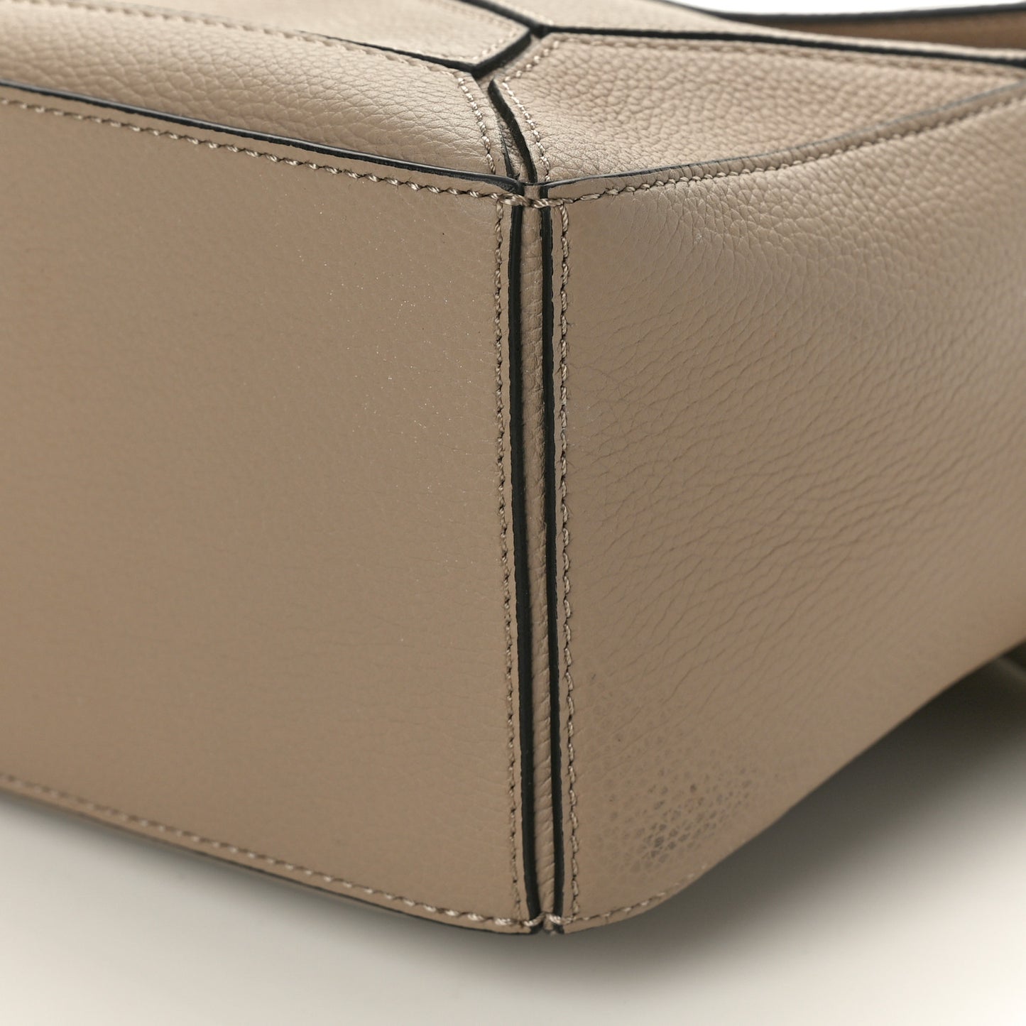Grained Calfskin Small Puzzle Bag Sand