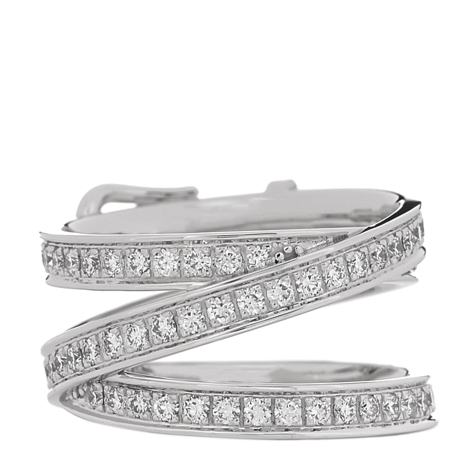 Hermes 18K White Gold Diamond GM Etriviere Ring  54 7 3 of 5