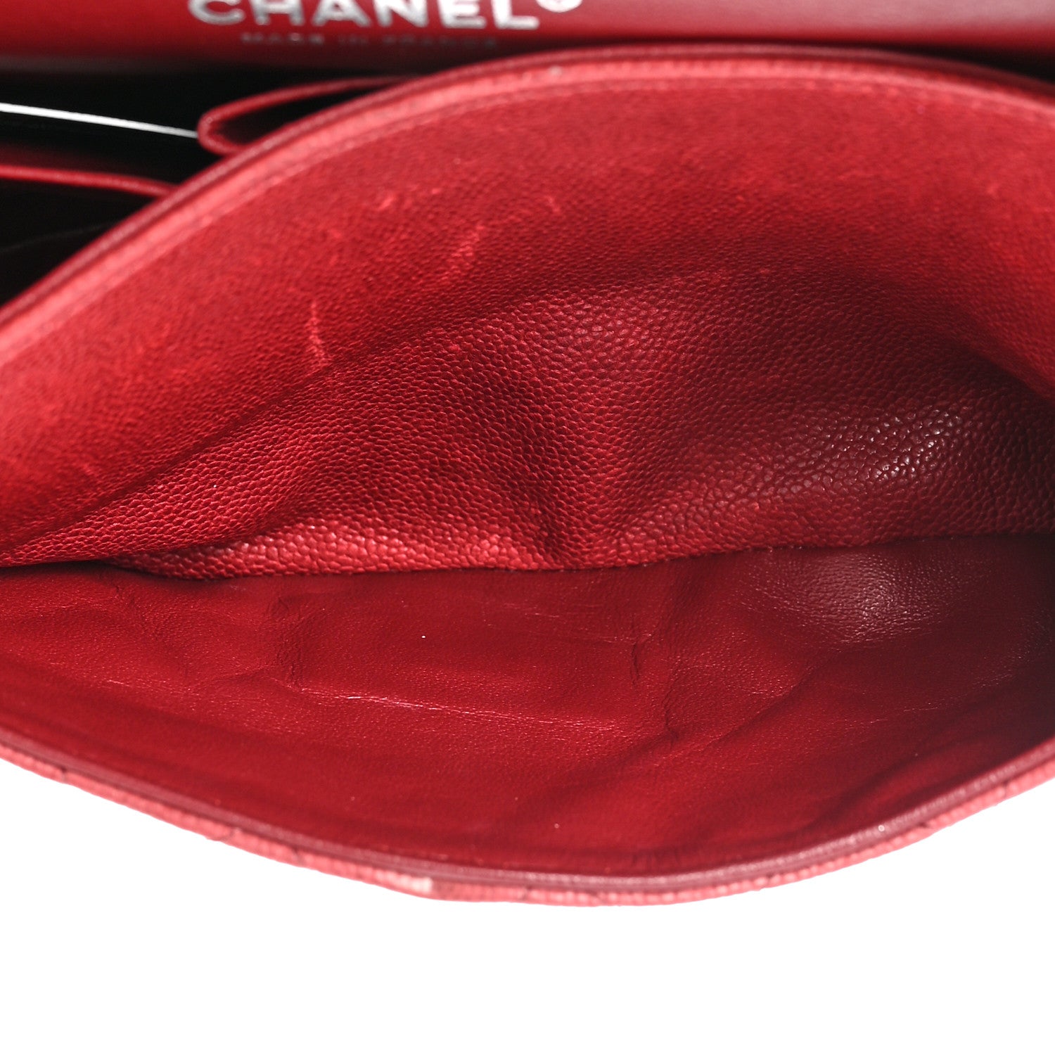 Chanel Washed Caviar Quilted 2.55 Reissue 225 Bijoux Chain Flap Red 6 of 19