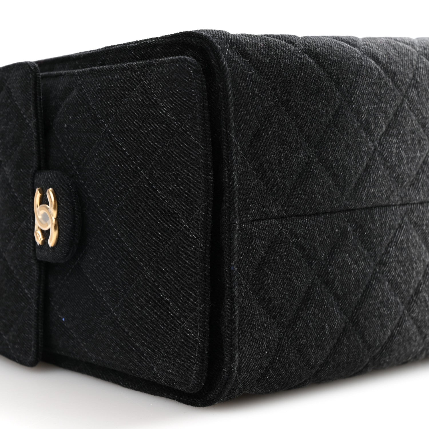 Chanel Washed Denim Quilted Medium Chanel 25 Handbag Black 1835633