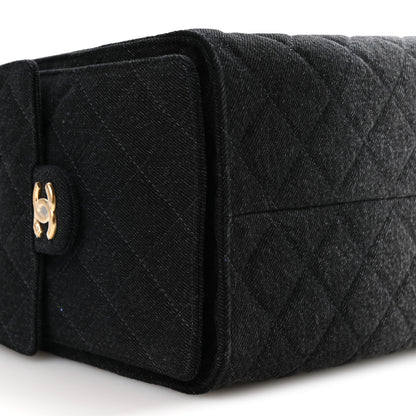 Chanel Washed Denim Quilted Medium Chanel 25 Handbag Black 10 of 11