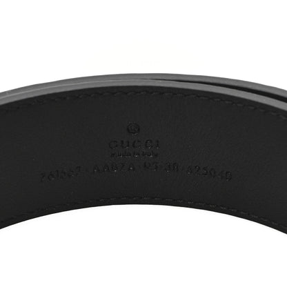 Gucci Piuma Calfskin Jumbo GG Embossed 35mm Belt 95 38 Black 3 of 4