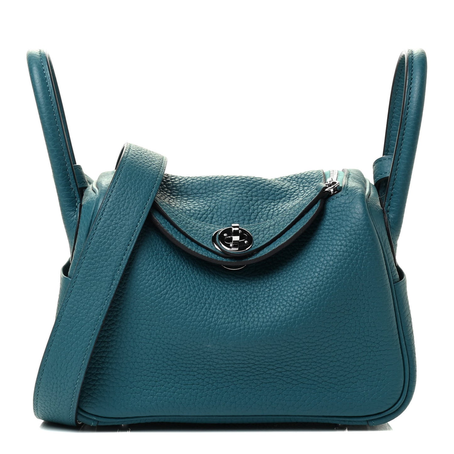 Taurillon Clemence Mini Lindy 20 Vert Bosphore