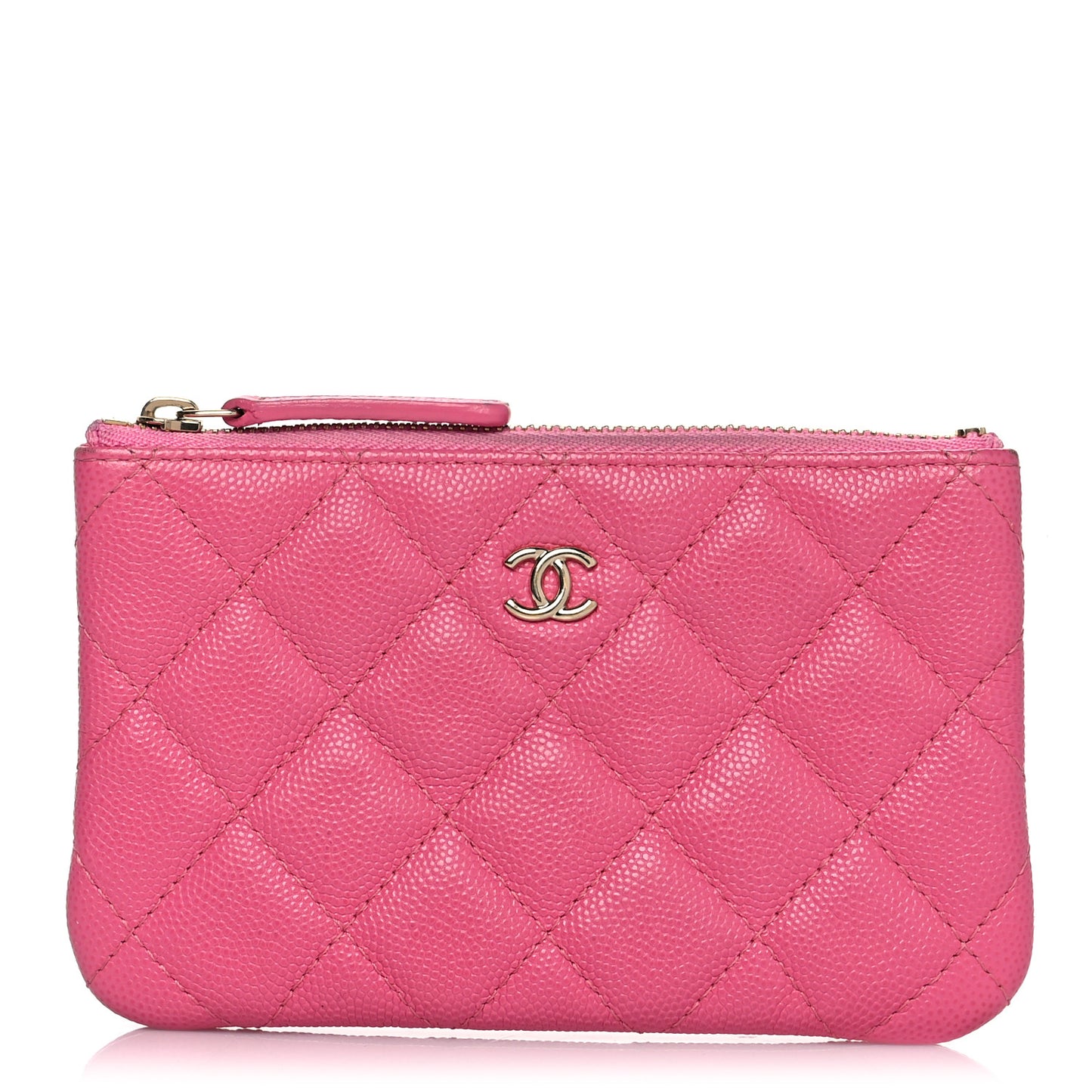Caviar Quilted Small Cosmetic Case Pink