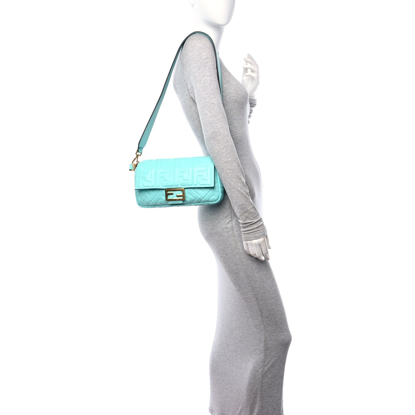 Nappa FF 1974 Embossed Baguette Tiffany