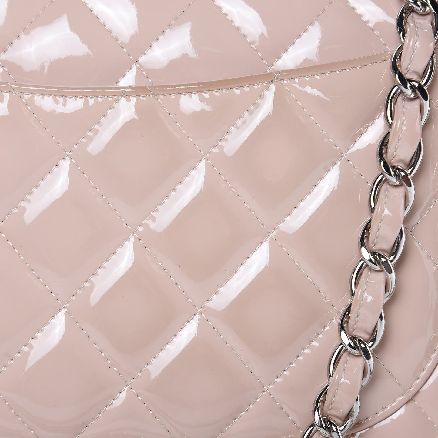 Patent Quilted Jumbo Double Flap Light Pink
