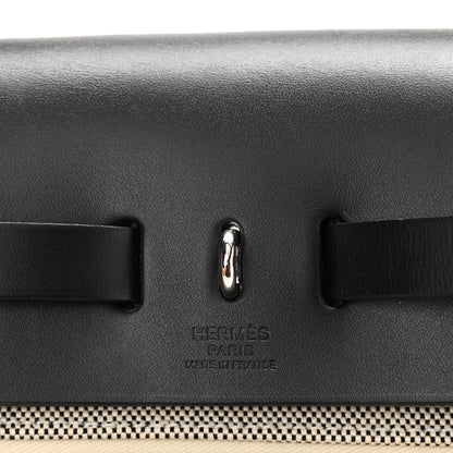 Hermes Vache Hunter Toile H Pegase Pop Herbag Zip Retourne 31 PM Bleu Indigo Ecru Black 7 of 11