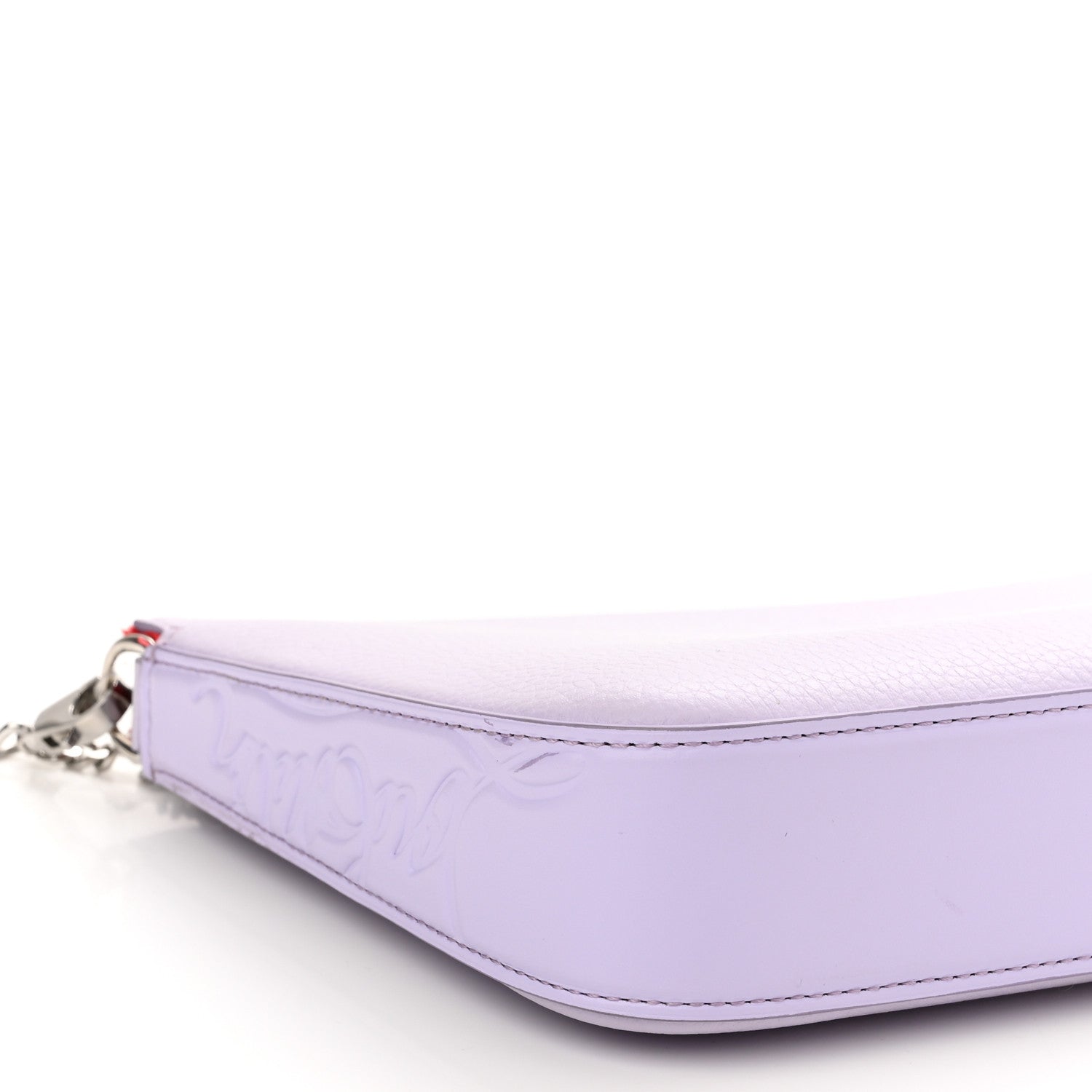 Christian Louboutin Calfskin Empire Loubila Pouch on Chain Lilac Smoke Rosy 8 of 9