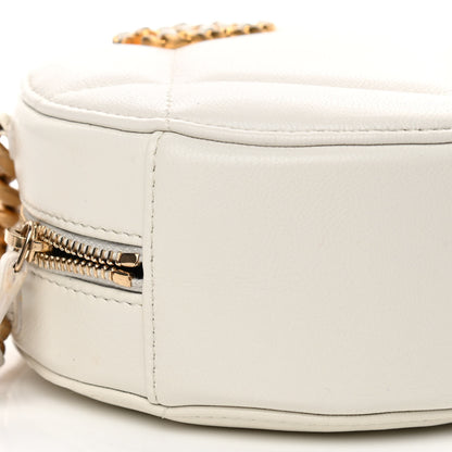Chanel Shiny Goatskin Quilted Chanel 19 Round Clutch With Chain White 9 of 11