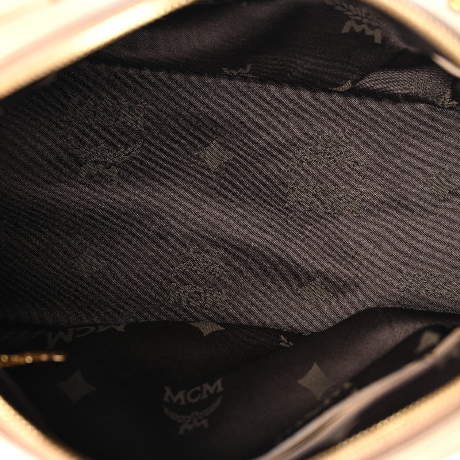 MCM Visetos Boston Bag Beige 5 of 10
