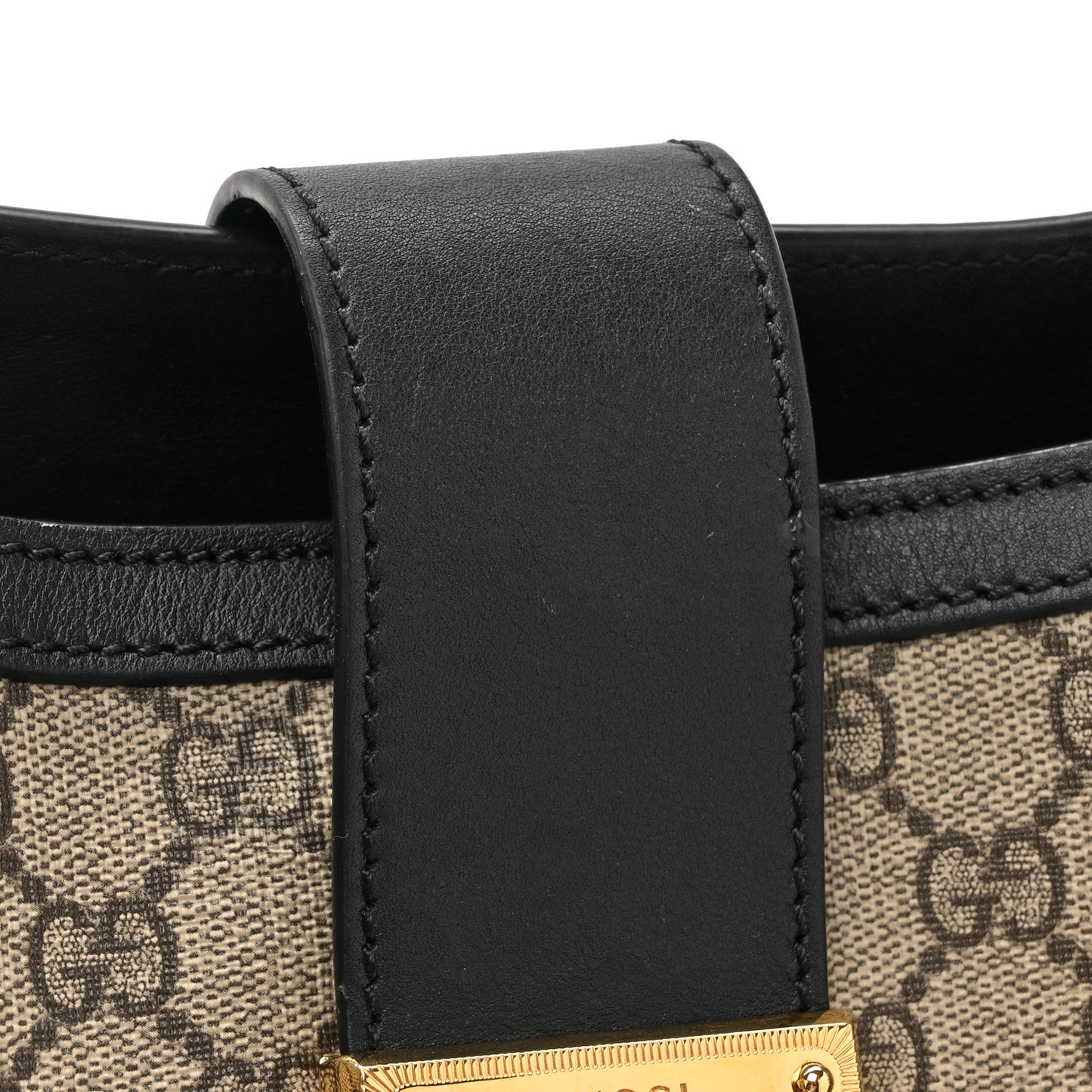 GG Supreme Monogram Medium Padlock Tote Black